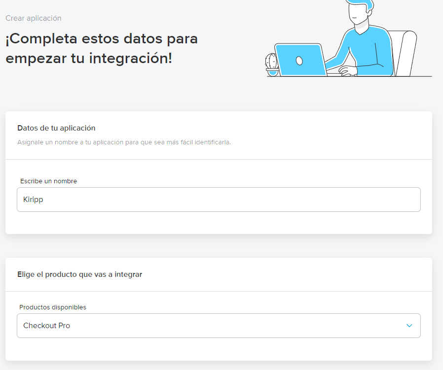 Crear aplicación Mercado Pago