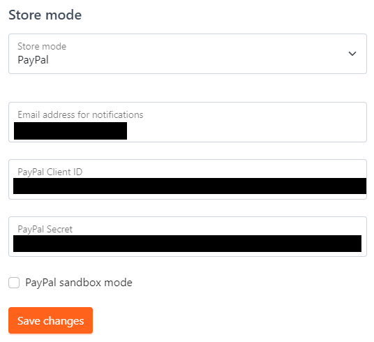 PayPal mode