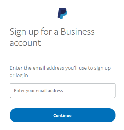 Sign up for PayPal
